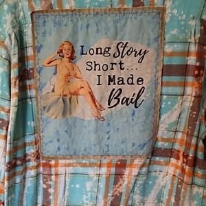 Angry Minnow Distressed Flannel Ladies L